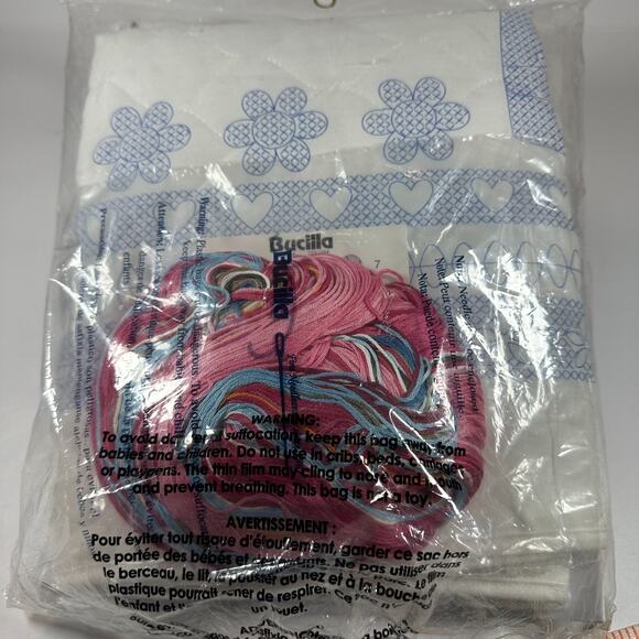 Cross Stitch Kit Fairytale Princess Crib Cover Baby Bucilla Stamped 47664 34x43 - Picture 5 of 11